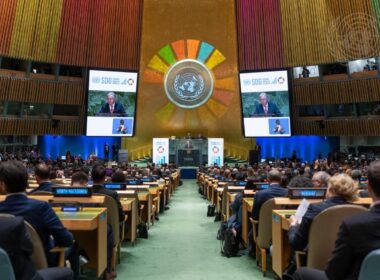 Secretário-geral da ONU discursa na abertura do debate da 78ª sessão da Assembleia Geral, no dia 19 de setembro de 2023. Foto: © Foto da ONU/Cia Pak.