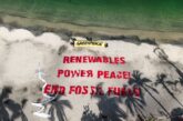 Intervenção na praia de Santa Marta durante a Conferência sobre Transição Energética © Sergio Calderón Cortés/Greenpeace